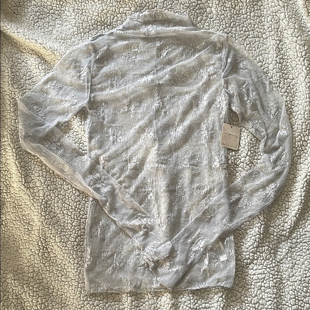 Sheer Gray Long Sleeve Top Free People